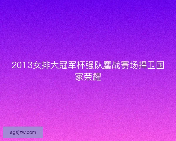 2013女排大冠军杯强队鏖战赛场捍卫国家荣耀