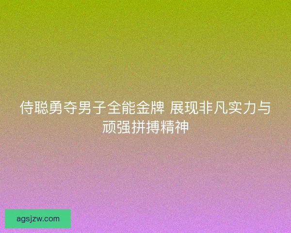 侍聪勇夺男子全能金牌 展现非凡实力与顽强拼搏精神